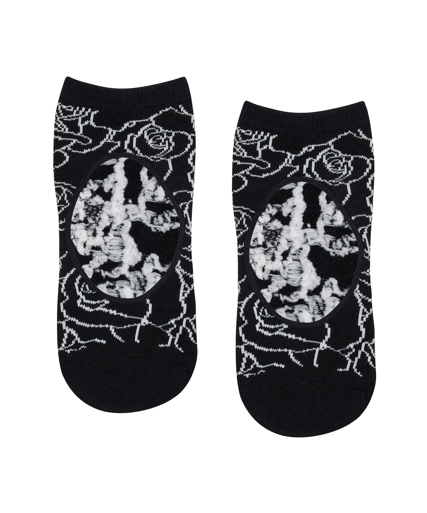 Slide On Non Slip Grip Socks - Rose Garden