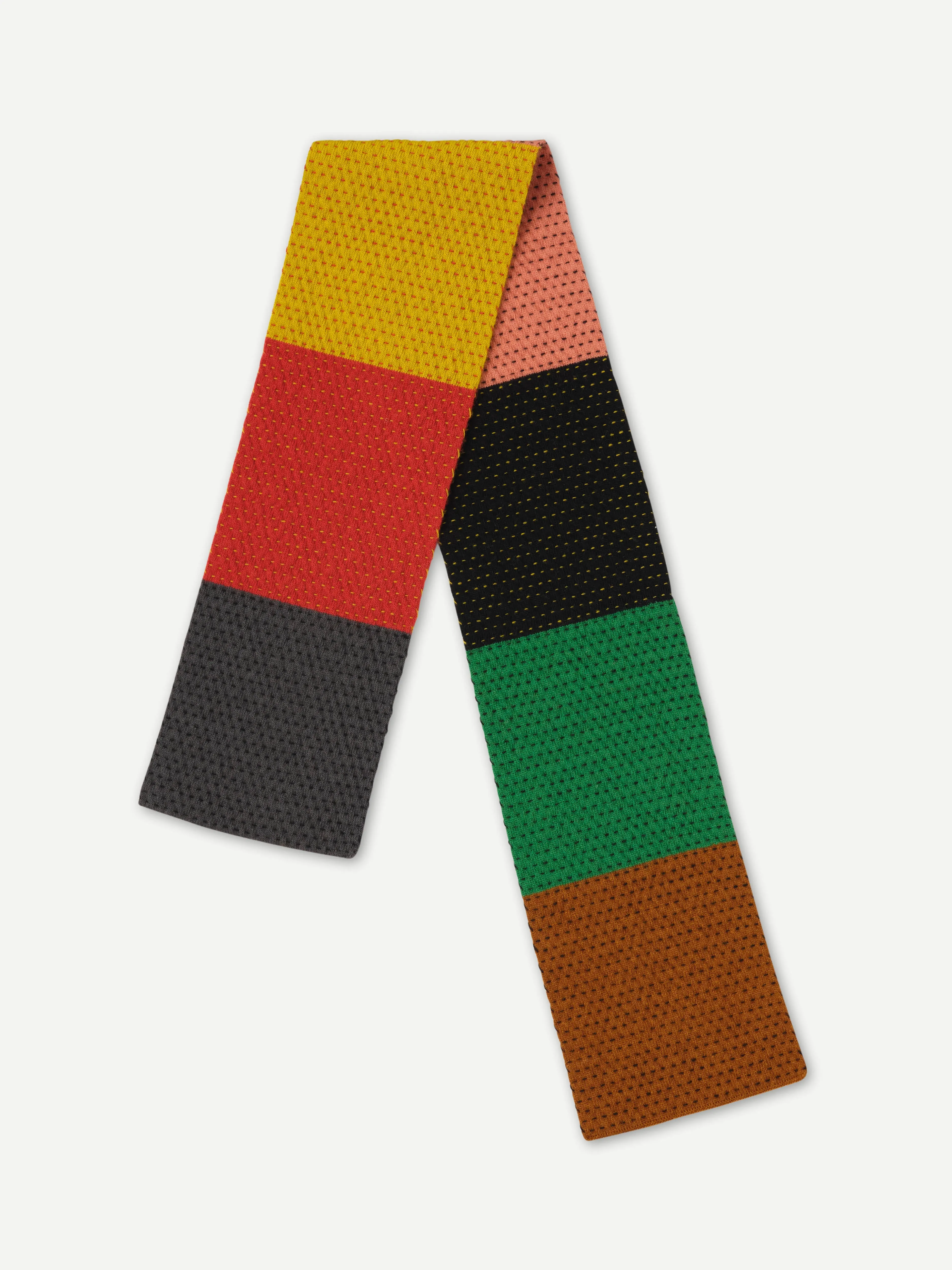 SMALL COLOURBLOCK STITCHED SCARF MULTICOLOUR