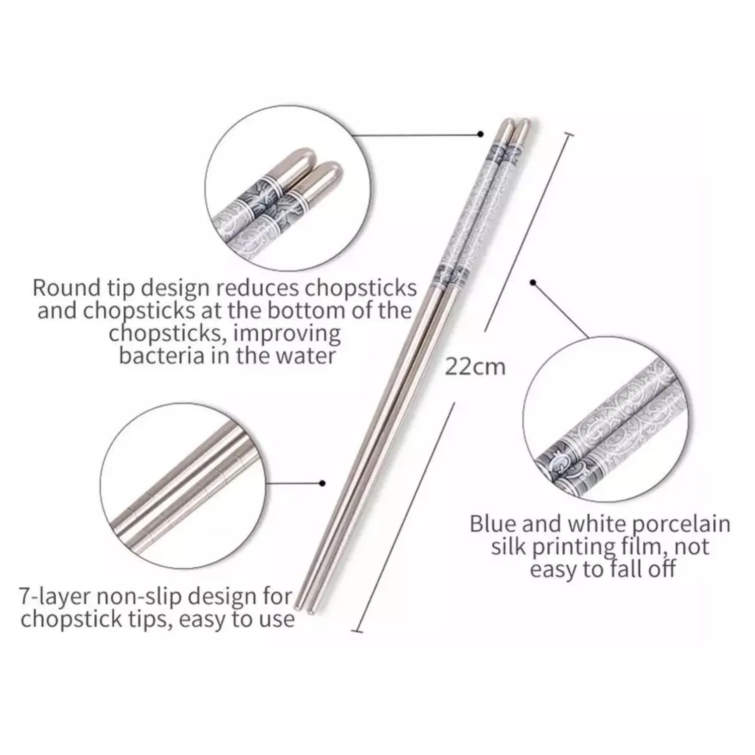 Stainless Steel Chopsticks - Purple