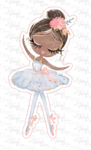 Sticker 2H Ballerina Blue Dress with Dark Skin