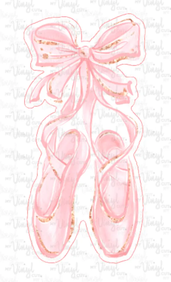 Sticker 2O Ballet Pointe Shoes Pink