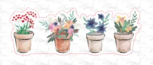 Sticker 3F Garden Flower Pots