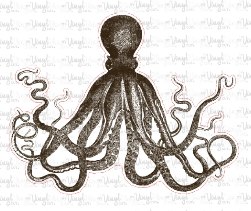 Sticker 58C Vintage Nautical Octopus