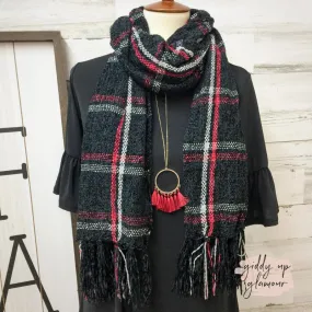 Super Soft Plaid Scarf in Black