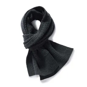 The Textured Knit Scarf in Heather Coal Merino