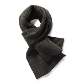 The Textured Knit Scarf in Heather Loden Merino