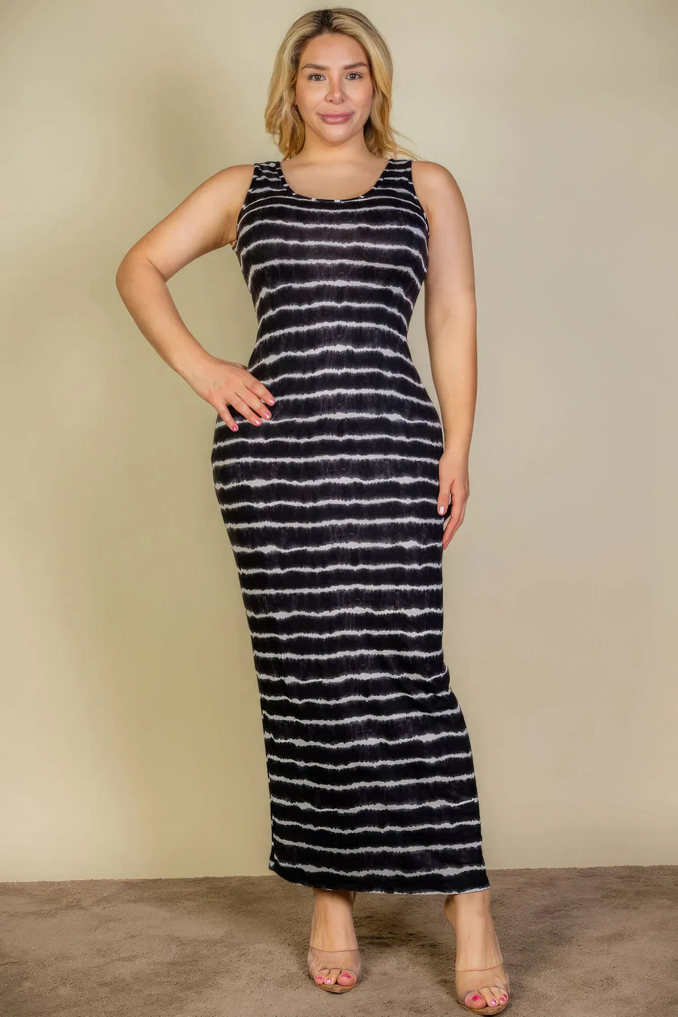 Tie Dye Bodycon Voluptuous ( ) Plus Size Tank Top Dress