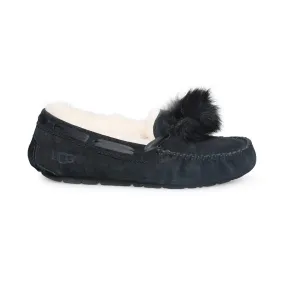 UGG Dakota Pom Pom Black Slippers