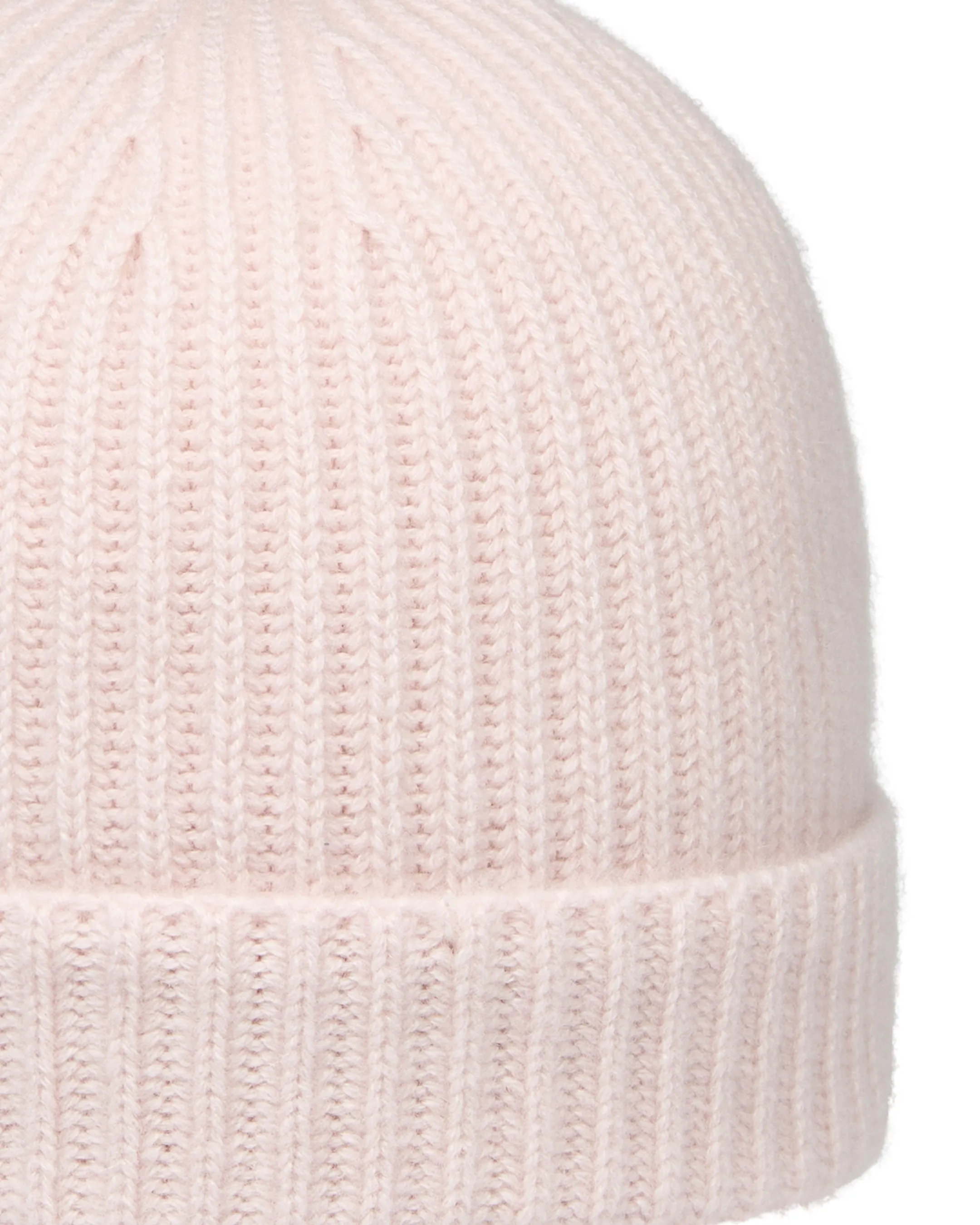 Unisex Ribbed Cashmere Hat Quartz Pink