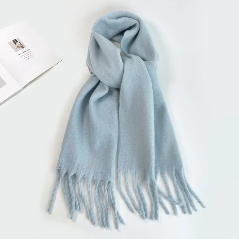 Unisex Thick Solid Color Oversized Warm Chunky Scarf