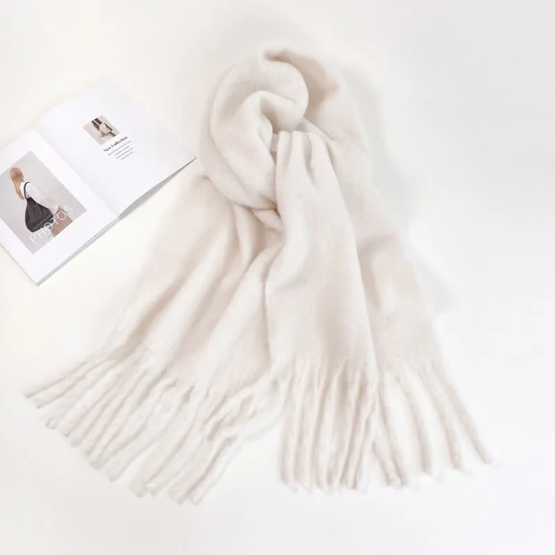 Unisex Thick Solid Color Oversized Warm Chunky Scarf