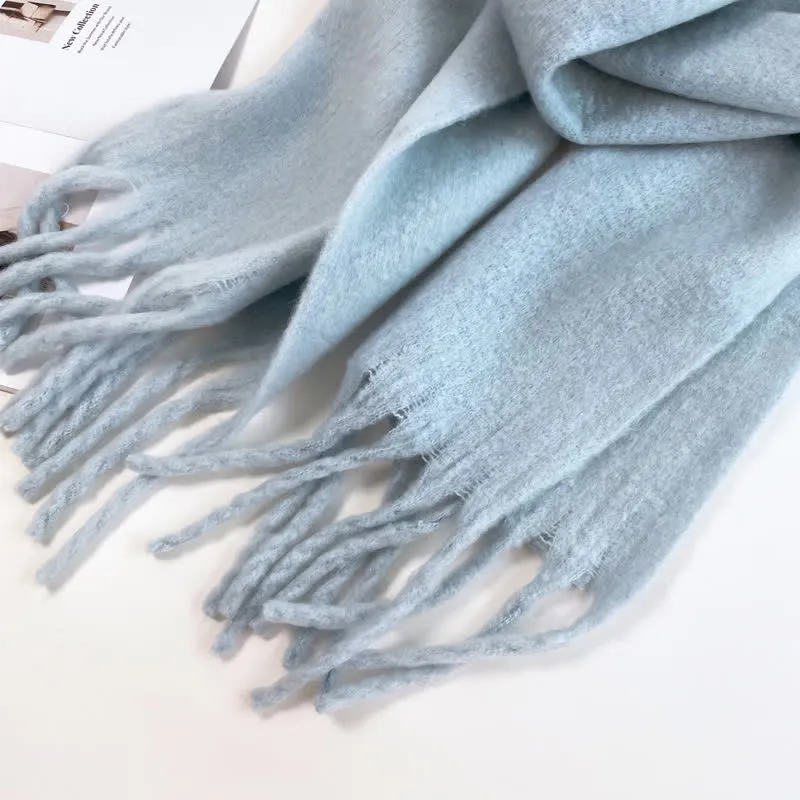 Unisex Thick Solid Color Oversized Warm Chunky Scarf