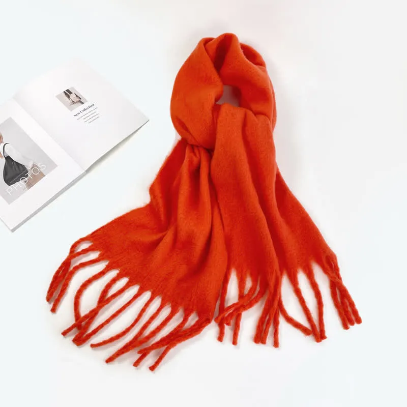 Unisex Thick Solid Color Oversized Warm Chunky Scarf