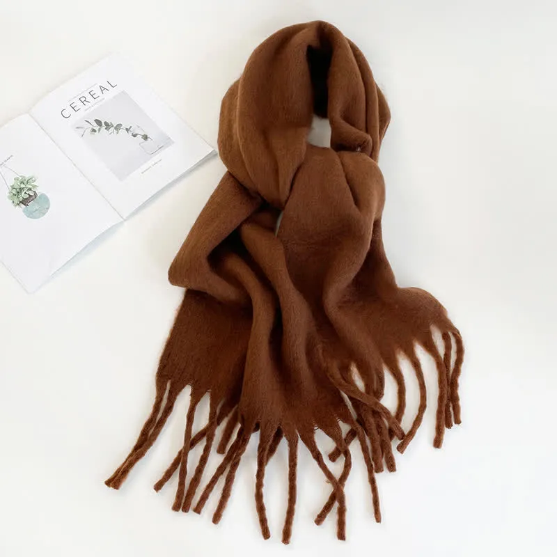 Unisex Thick Solid Color Oversized Warm Chunky Scarf