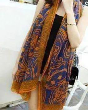 Vibrant Paisley Wrap Scarf