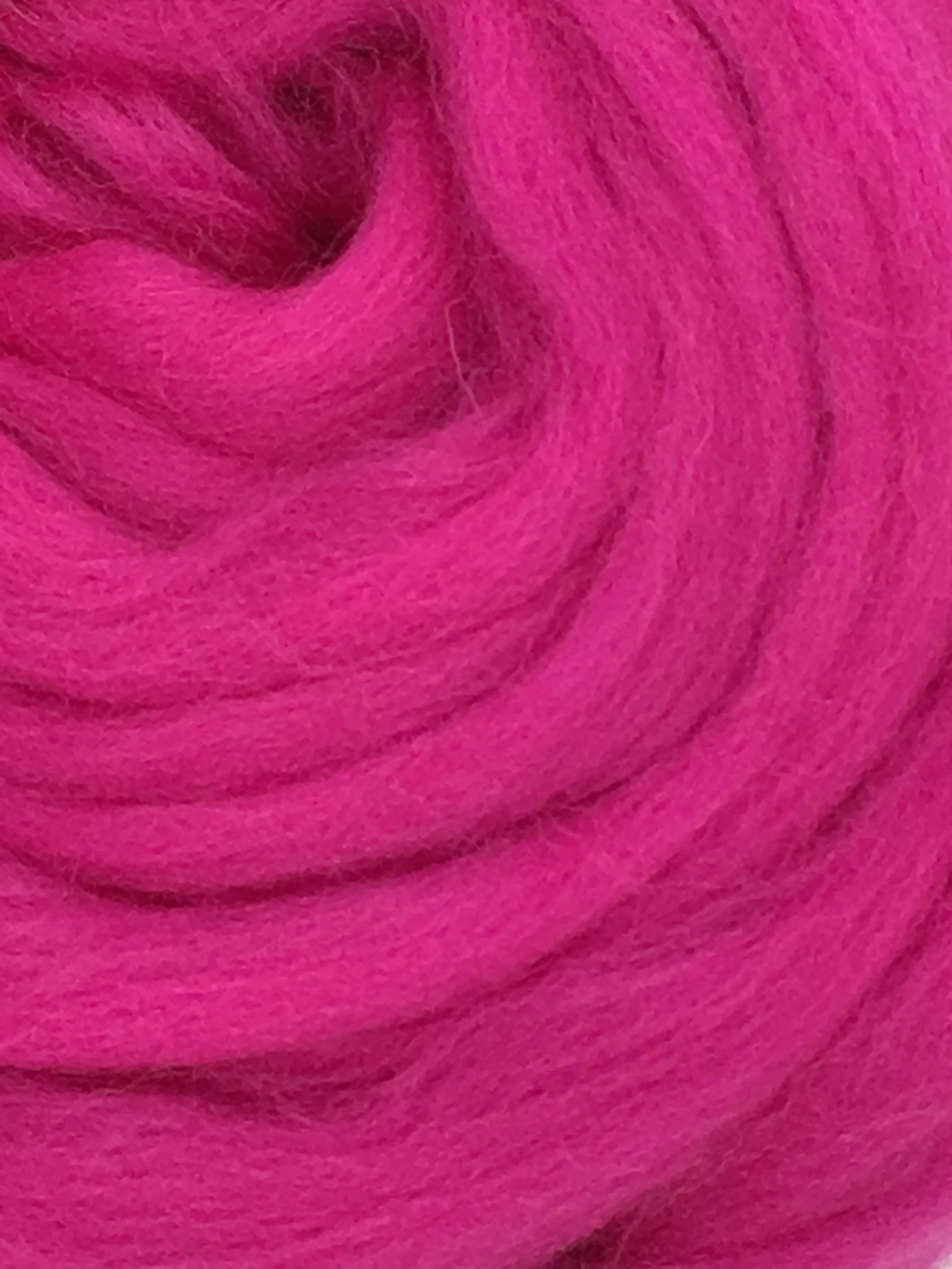 Vibrant Pink Wool Roving