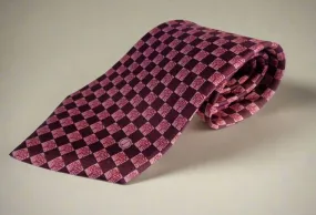 Vintage Dunhill Silk Tie With Dark Purple and Pale Purple Squares