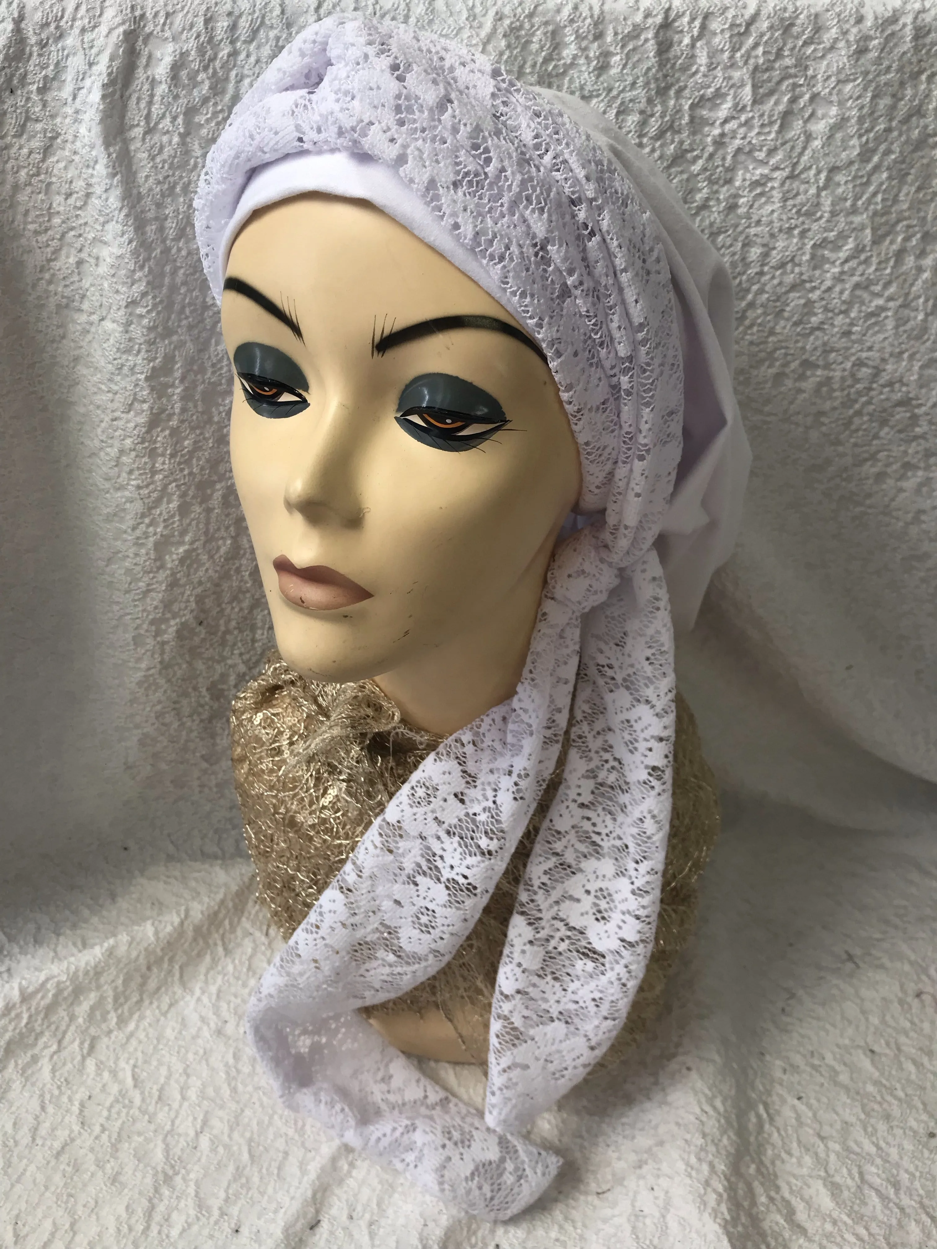 White Head Scarf Snood Hijab Tichel for Jewish Muslim and Christian Women | Made in USA