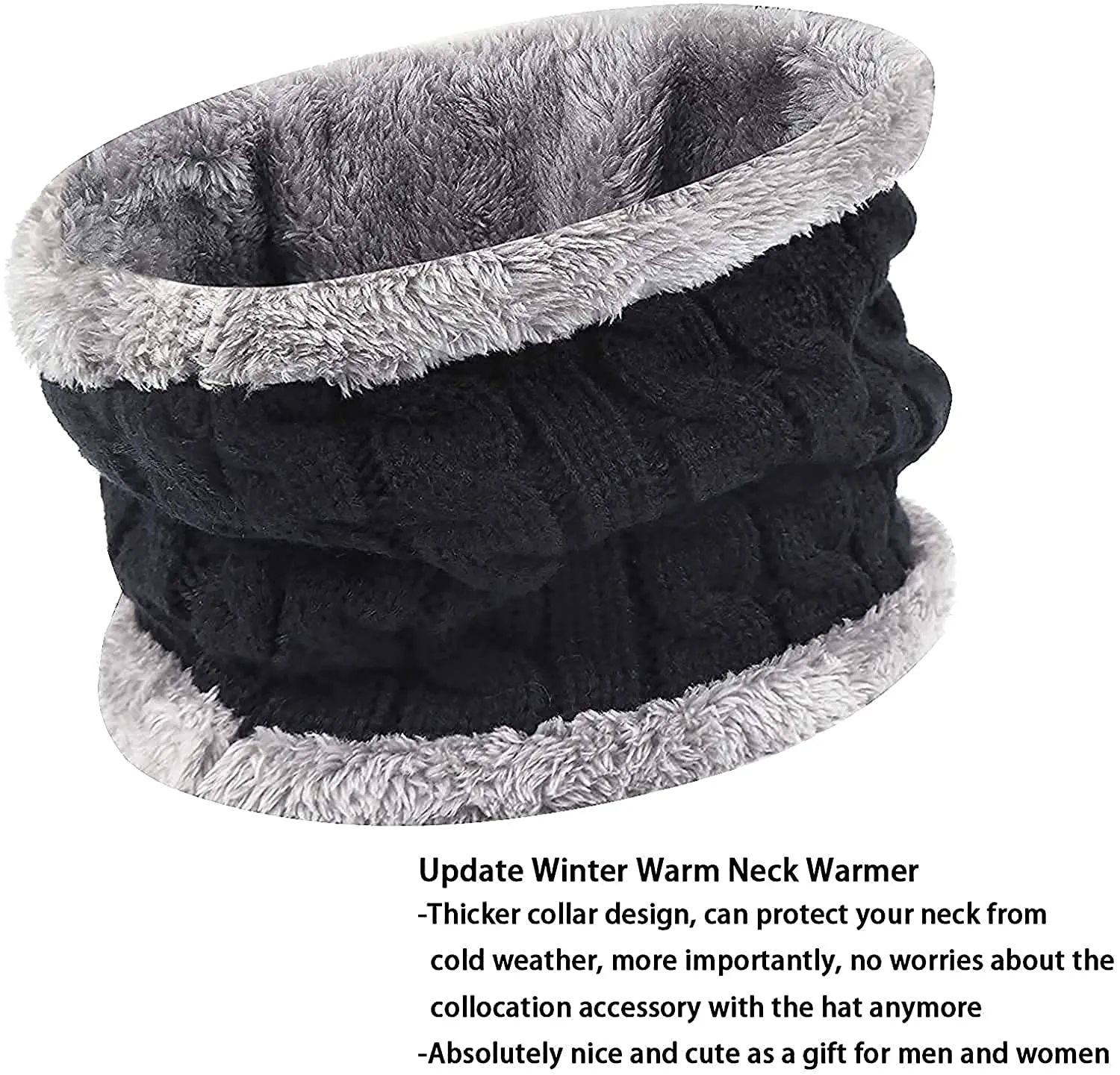 Woolen Cap with Neck Muffler/Neck Warmer/Scarf Snow Proof, Inside Fur for Winters - Free Size